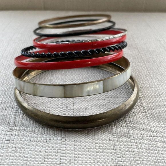 Women Bangles Multi Color Bracelet Fashion Wristband Jewelry Set Of 9 Bangles - Picture 6 of 12